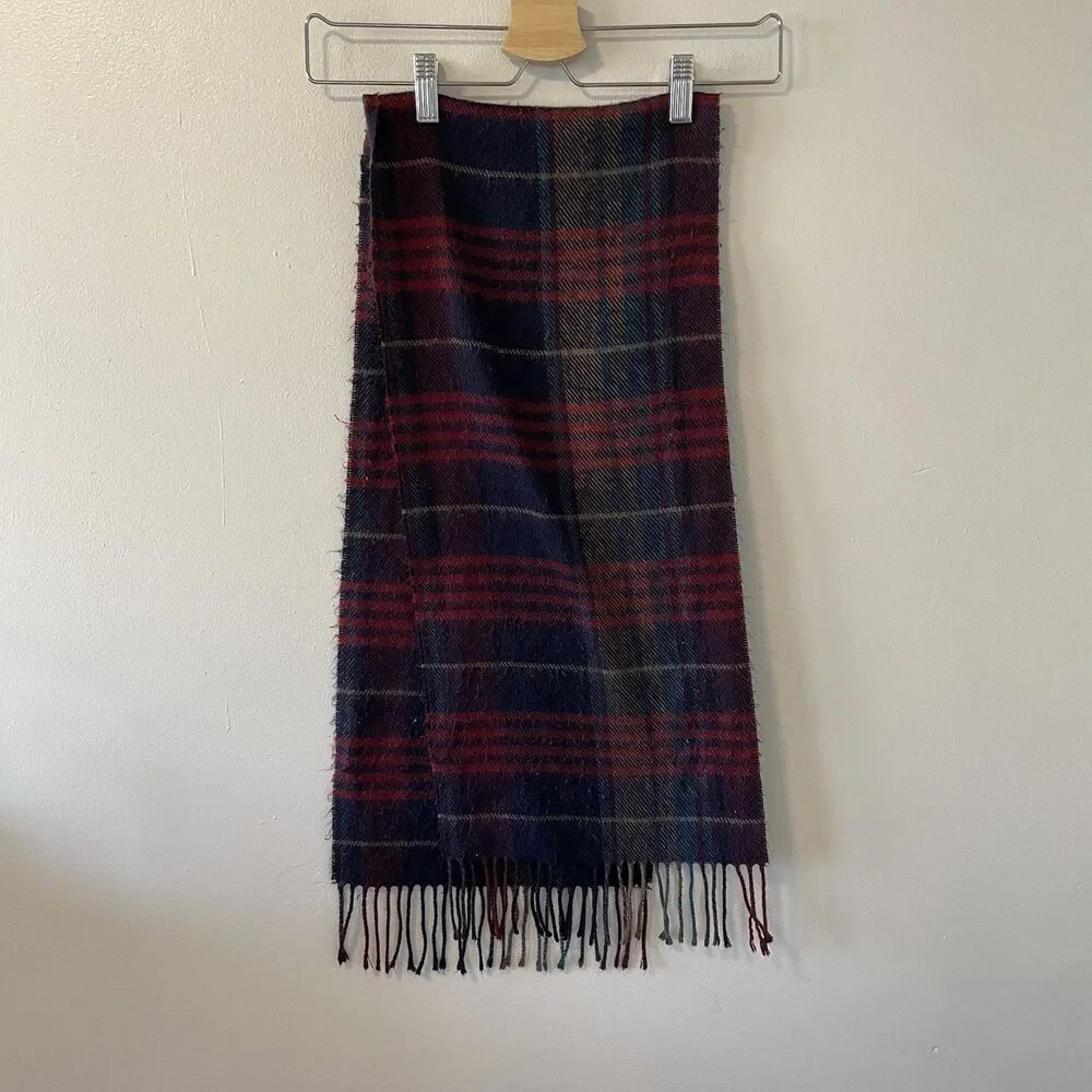 Vintage Christian Dior Monsieur Cashmaire Acrylic Plaid Holiday Scarf